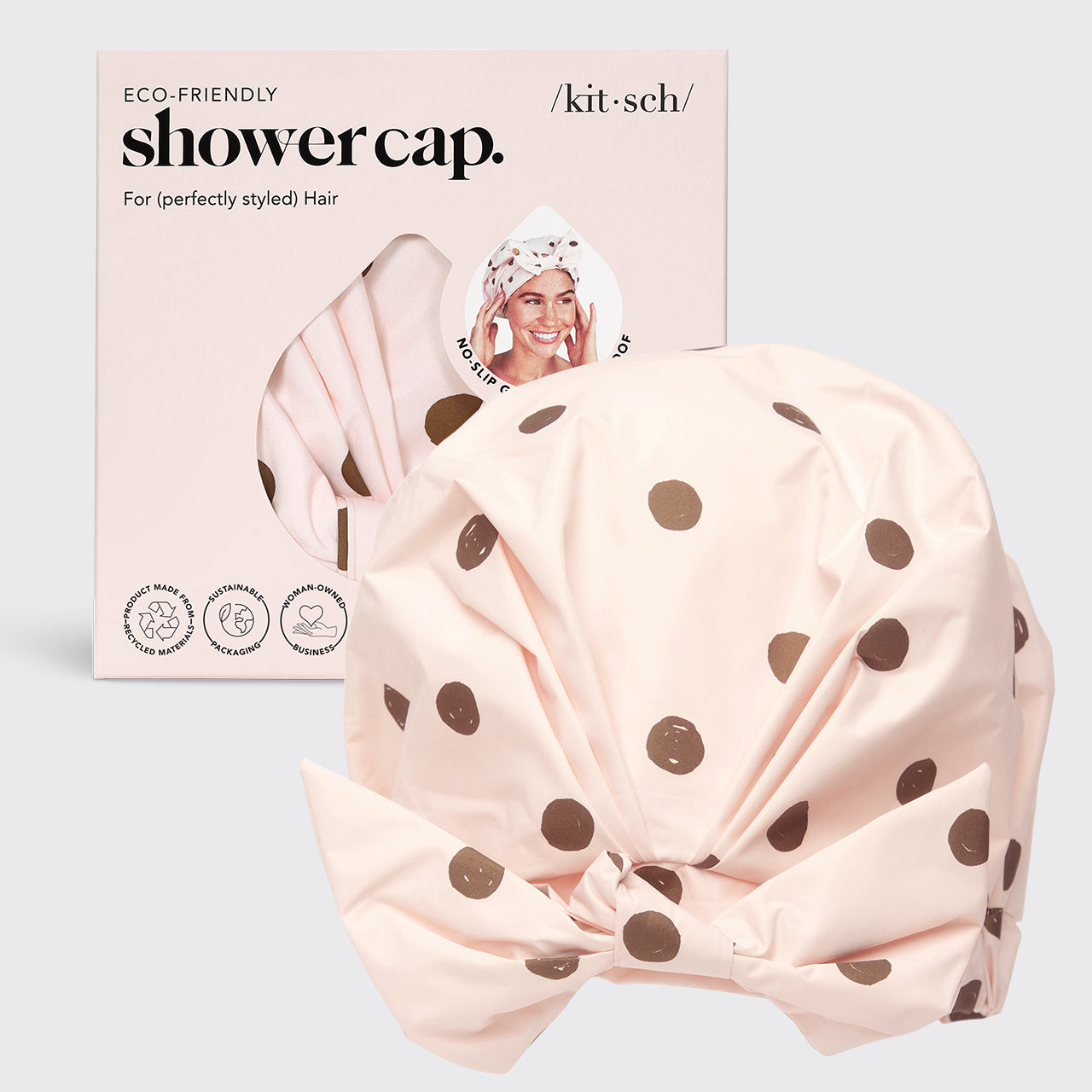 Bonnet de Douche de Luxe - Pois Blush