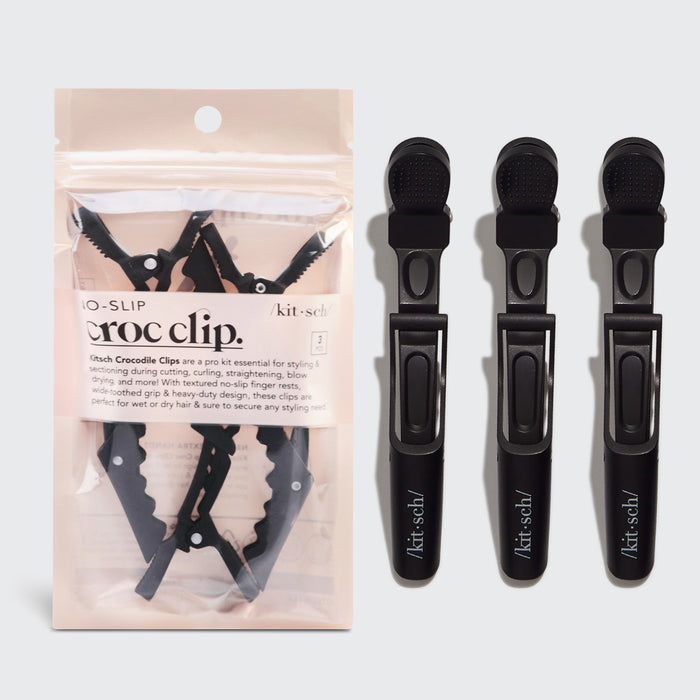 No Slip Crocodile Clip 3pc - Black