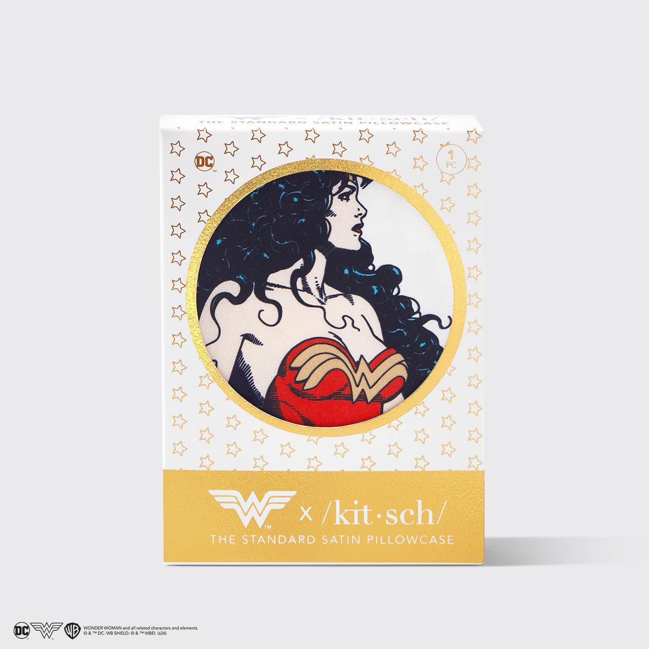 Kitsch x Wonder Woman Taie d'oreiller en satin - Believe In Wonder