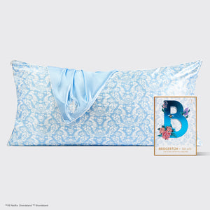 Bridgerton x Kitsch Federa in raso King - Toile De Blue