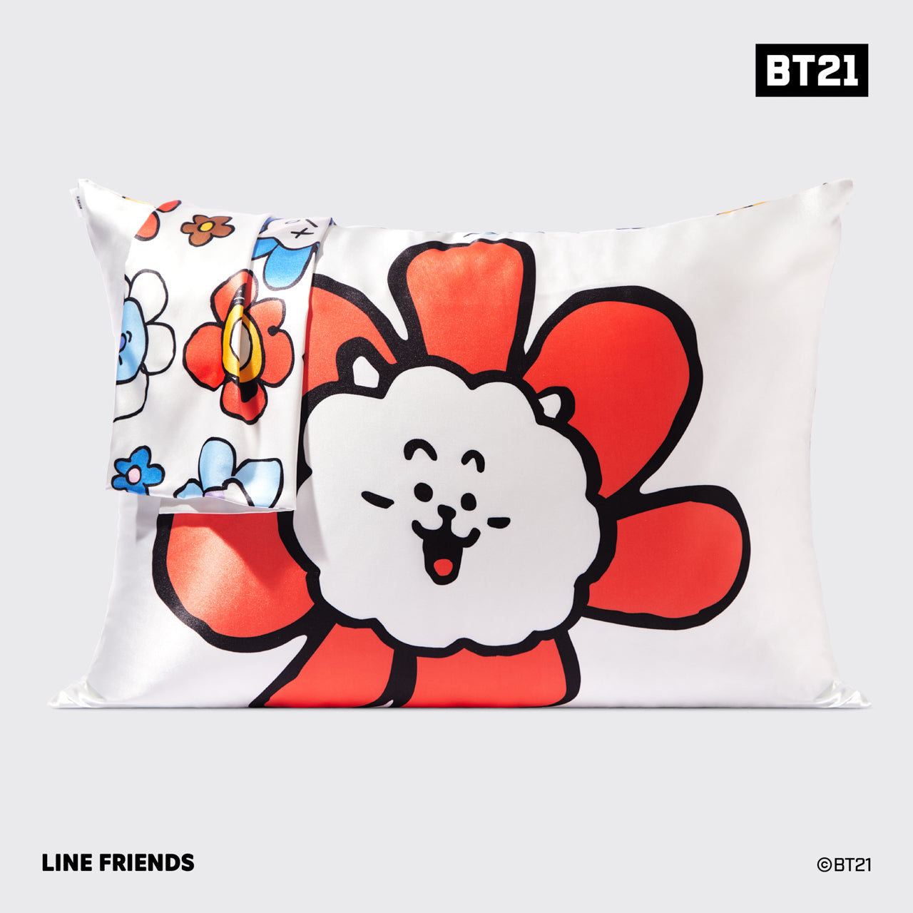 Kitsch x BT21 Taie d'oreiller en satin - RJ