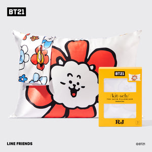 Kitsch x BT21 Taie d'oreiller en satin - RJ