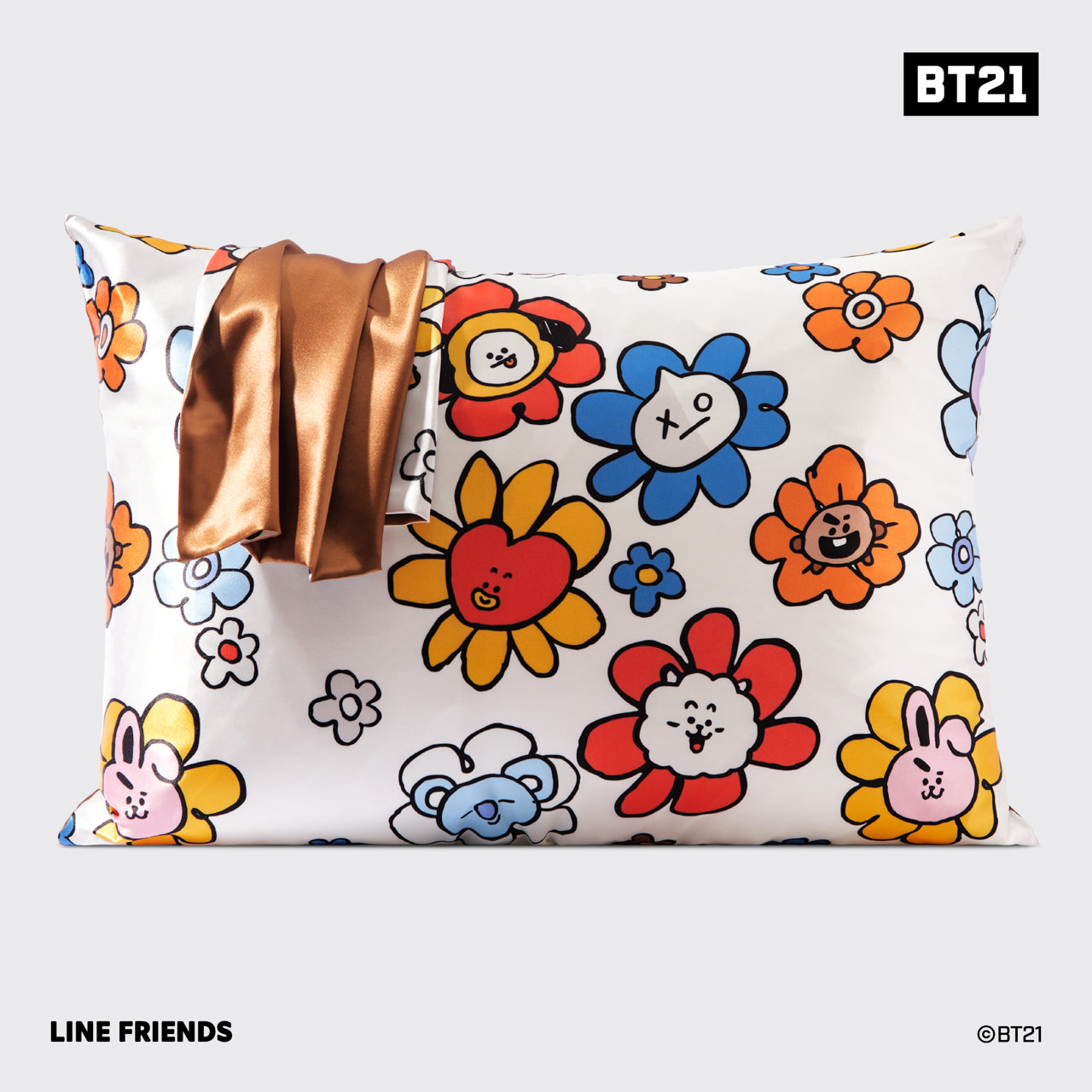 BT21 x Kitsch Σατέν μαξιλαροθήκη Standard - Shooky