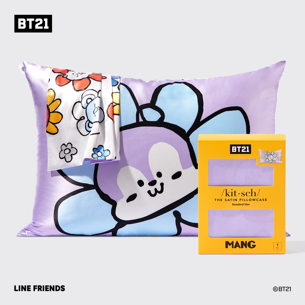 BT21 incontra la federa in raso Kitsch - MANG