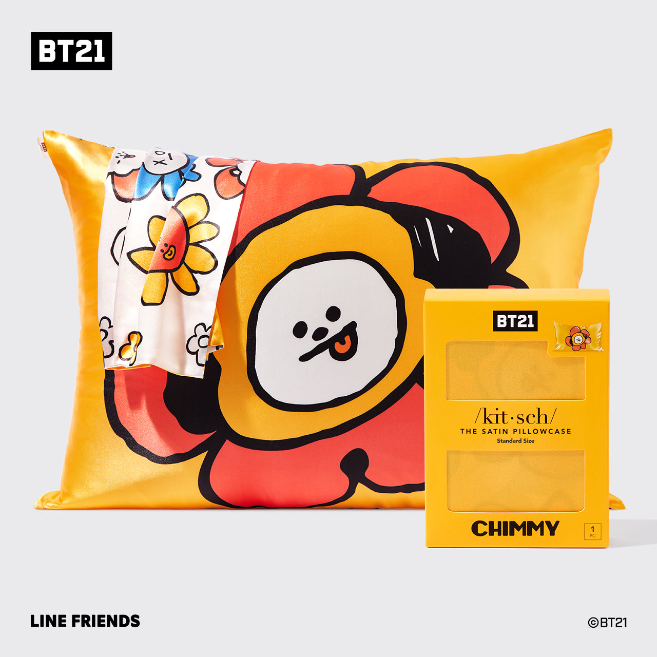 Kitsch x BT21 Taie d'oreiller en satin - CHIMMY