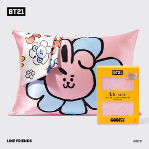 BT21 x Kitsch Σατέν μαξιλαροθήκη Standard - Cooky