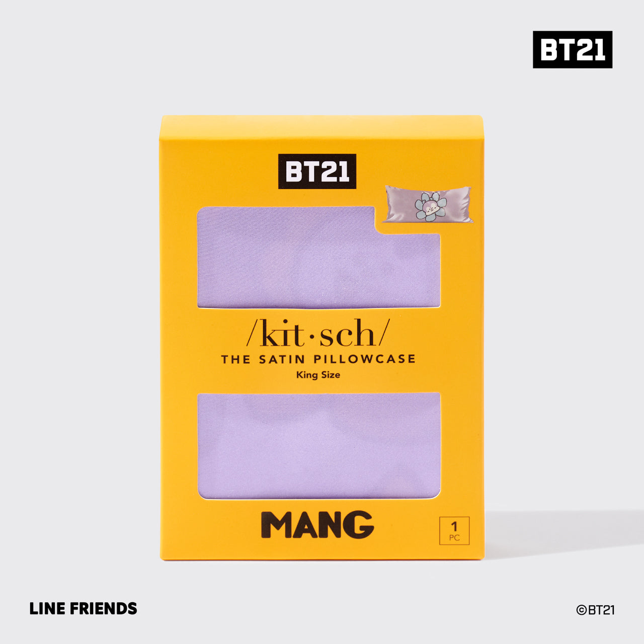 BT21 x Kitsch Σατέν μαξιλαροθήκη King - Mang