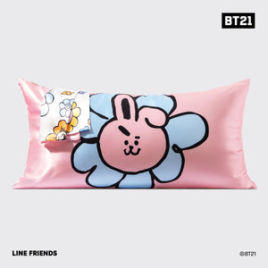 BT21 x Kitsch Σατέν μαξιλαροθήκη King - Cooky