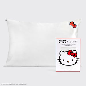 Kitsch x Hello Kitty Kuddfodral i satin - Elfenben Hello Kitty rosett