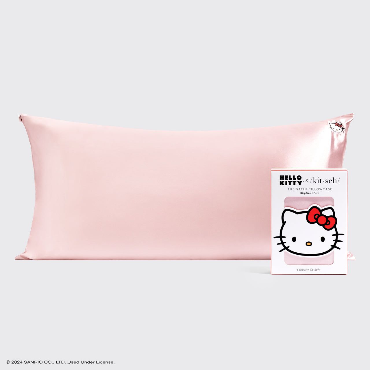 Kitsch x Hello Kitty Pillowcase King - Pink Hello Kitty Face