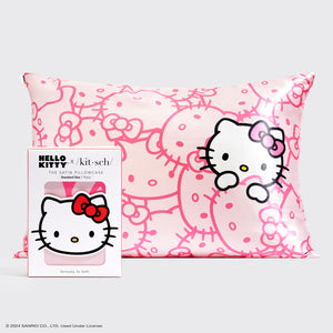 Federa di raso Hello Kitty x Kitsch - Facce di Hello Kitty rosa