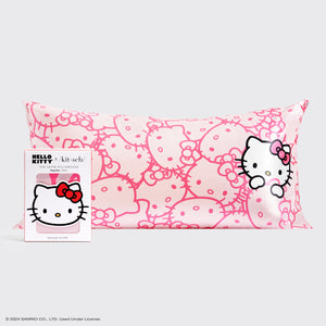 Hello Kitty x Kitsch Funda de cojín King - Hello Kitty Rosada Caras