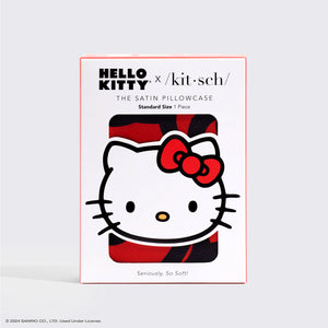 Kitsch x Hello Kitty Satin Pillowcase - Hello Kitty badar i ett hav av rosetter