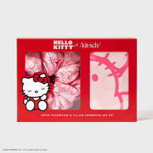 Kitsch x Hello Kitty Satin örngott & kudde scrunchie 2 st Set