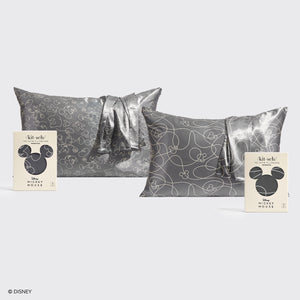 Kitsch x Mickey et Minnie Taie d'oreiller - Charcoal