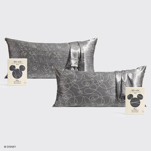 Kitsch x Mickey e Minnie King Pillowcase Bundle - Antracite