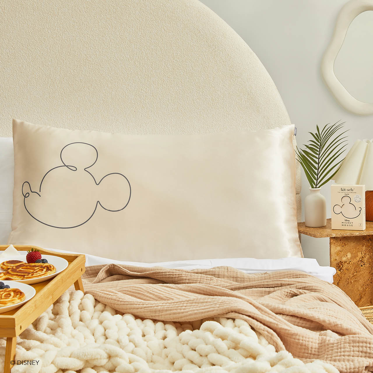 Kitsch x Mickey and Minnie King Pillowcase Bundle - Crème