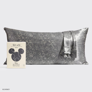 Kitsch & Musse och Mimmi Satin Kuddfodral King Musse Magi - Charcoal