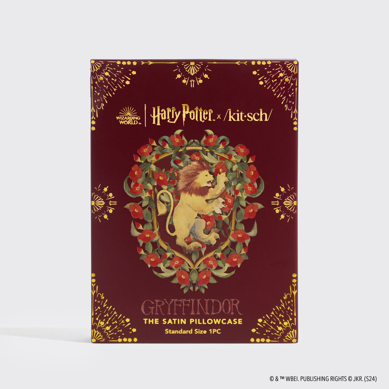 Kitsch x Harry Potter Taie d'oreiller en satin - Gryffondor