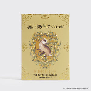 Harry Potter x Kitsch Satin Kuddfodral Standard - Hufflepuff