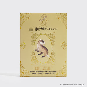 Kitsch x Harry Potter Serviette à cheveux enveloppée de satin - Hufflepuff