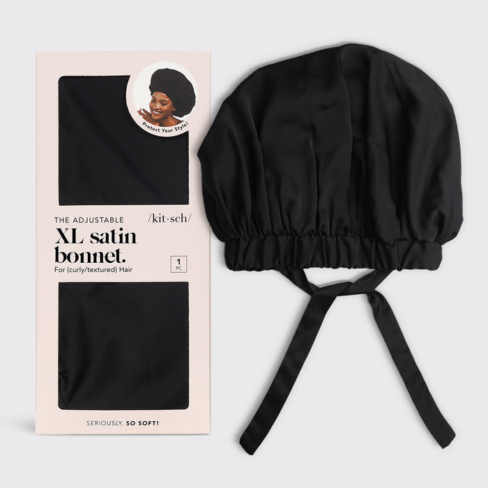 XL Satin Bonnet - Black