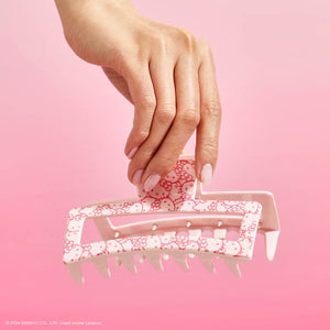 Hello Kitty x Kitsch Ανακυκλωμένο πλαστικό Jumbo Open Shape Claw Clip 1pc - Pink Kitty Faces