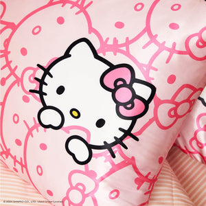 Kitsch x Hello Kitty Taie d'oreiller King - Visages roses de Hello Kitty