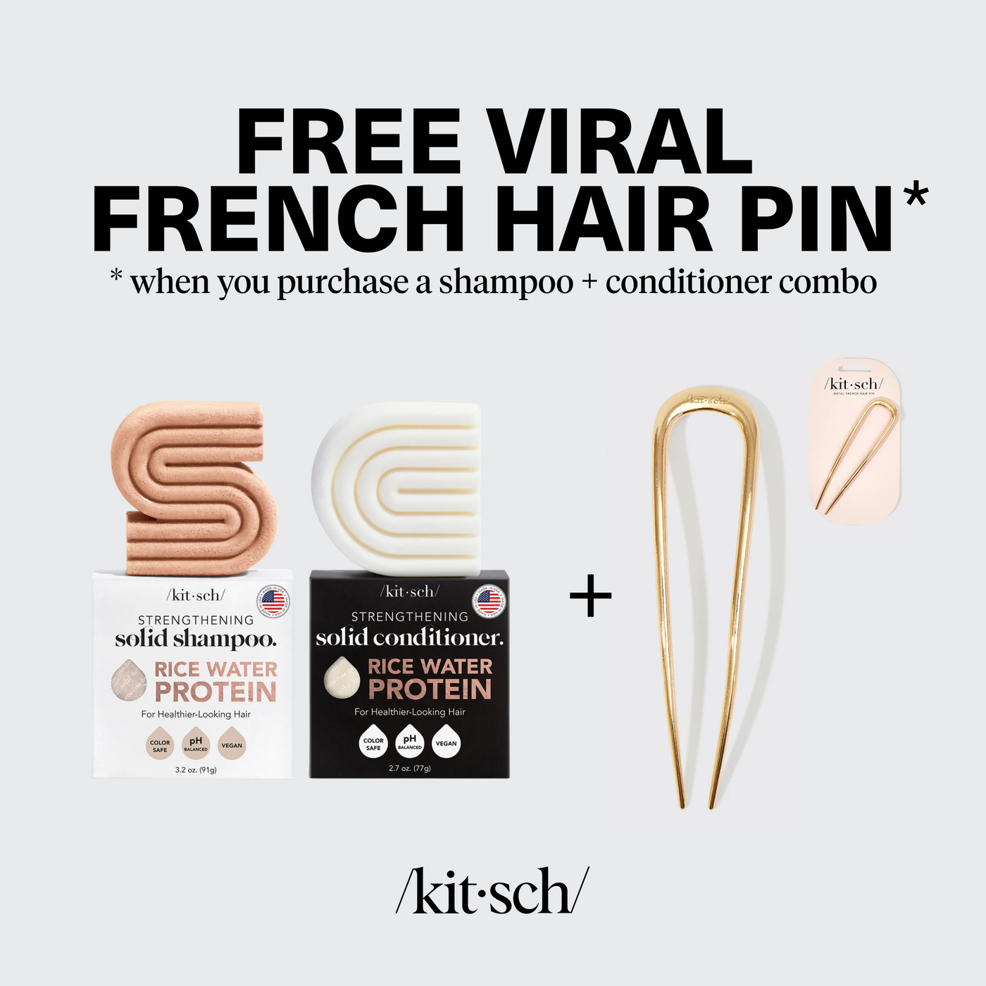 Shampoo & Conditioner Bundle with Free French Hair Pin